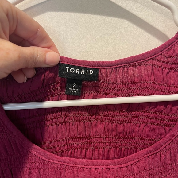 Torrid Women's Pink Smocked Top size 2.
0028 - Picture 3 of 3